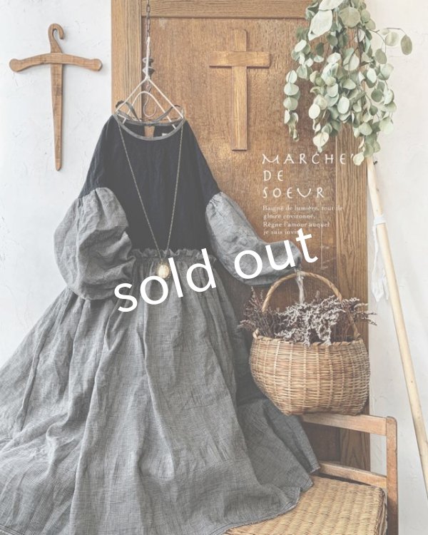 画像3: MARCHE' DE SOEUR／ブルターニュのワンピース・グレンチェック (3)