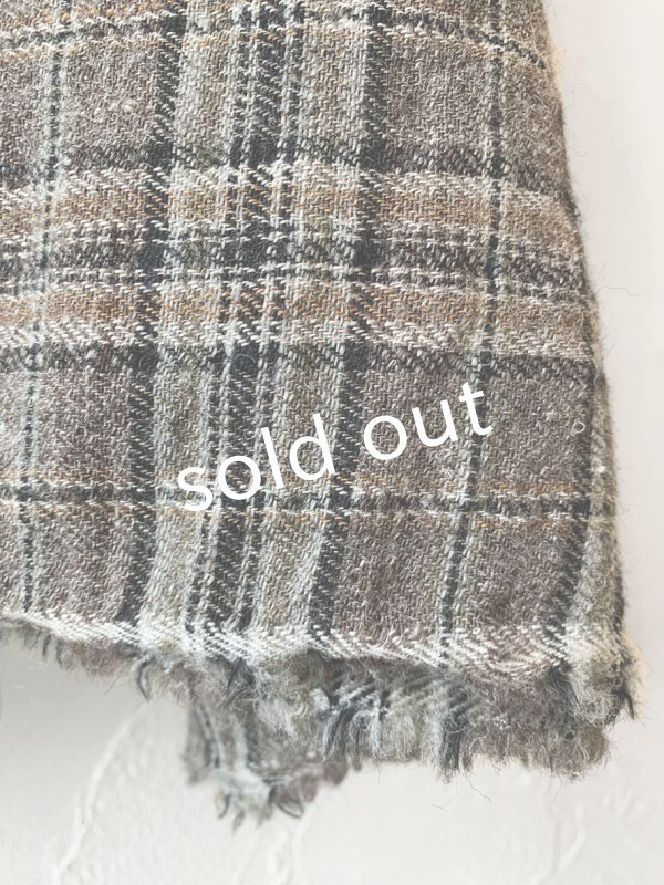 画像8: MARCHE' DE SOEUR／ブルターニュのワンピース・ウールリネン アンティークチェック生成り (8)