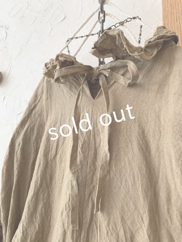 画像9: MARCHE' DE SOEUR／フリル襟のワンピース・ブラウンカーキ (9)