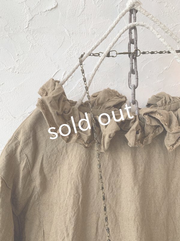 画像3: MARCHE' DE SOEUR／フリル襟のワンピース・ブラウンカーキ (3)