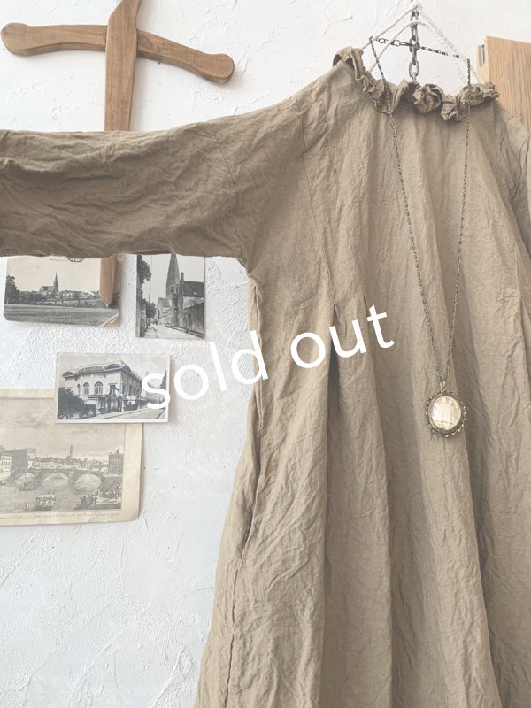 画像5: MARCHE' DE SOEUR／フリル襟のワンピース・ブラウンカーキ (5)