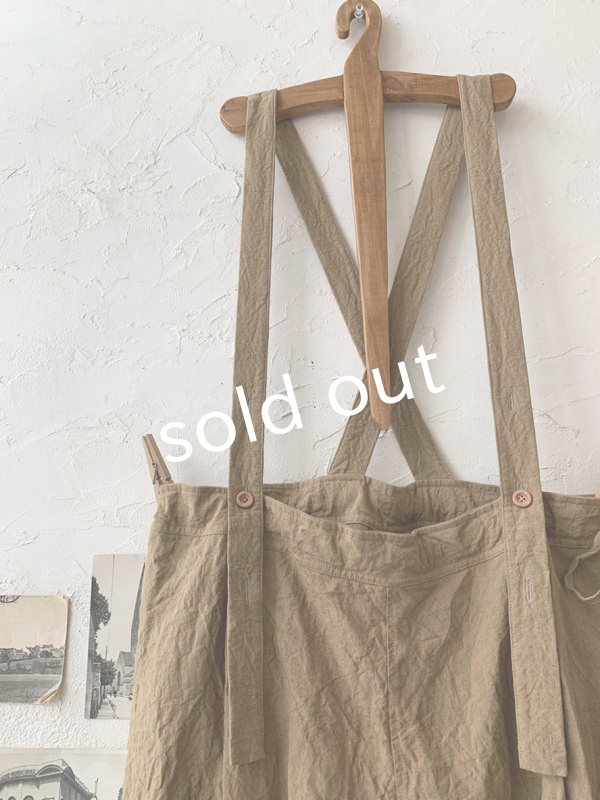 画像2: MARCHE' DE SOEUR／サスペンダーパンツ・ブラウンカーキ (2)