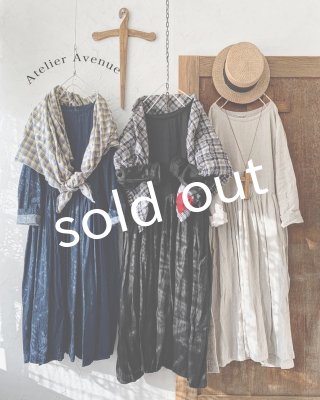 人気作家 【atelier Avenue】丸襟ワンピース　キナリ×薄ピンク atelier Avenue（服飾作家） - MARCHE' DE SOEUR