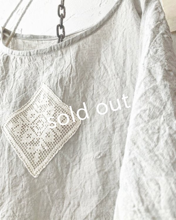 画像3: MARCHE' DE SOEUR／レース付きフレンチワンピース・アンティークグレー (3)