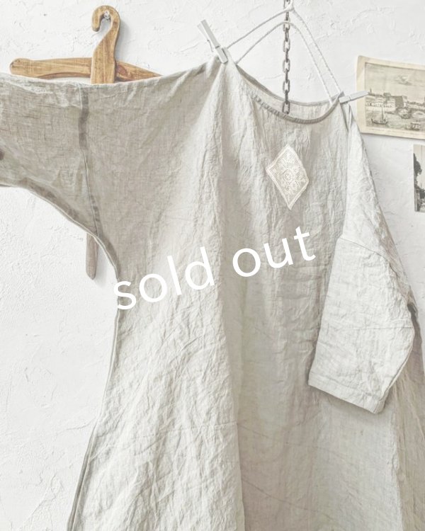 画像4: MARCHE' DE SOEUR／レース付きフレンチワンピース・アンティークグレー (4)