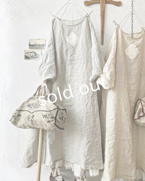 画像9: MARCHE' DE SOEUR／レース付きフレンチワンピース・アンティークグレー (9)