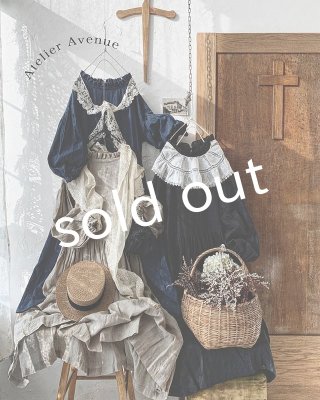 人気作家 【atelier Avenue】丸襟ワンピース　キナリ×薄ピンク atelier Avenue（服飾作家） - MARCHE' DE SOEUR
