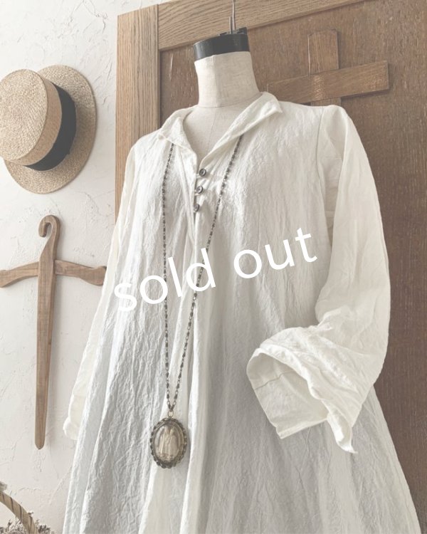 画像3: HALLELUJAH／Robe de femme de chambre 小間使いローブ衿付・off white (3)