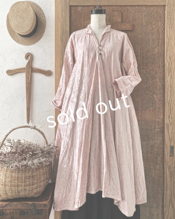 画像5: HALLELUJAH／Robe de femme de chambre 小間使いローブ衿付・pink (5)