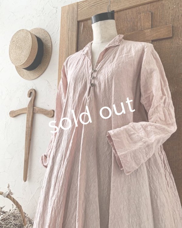 画像4: HALLELUJAH／Robe de femme de chambre 小間使いローブ衿付・pink (4)