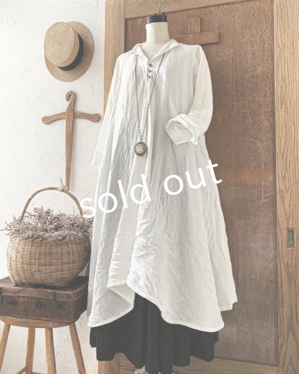 画像2: HALLELUJAH／Robe de femme de chambre 小間使いローブ衿付・off white (2)