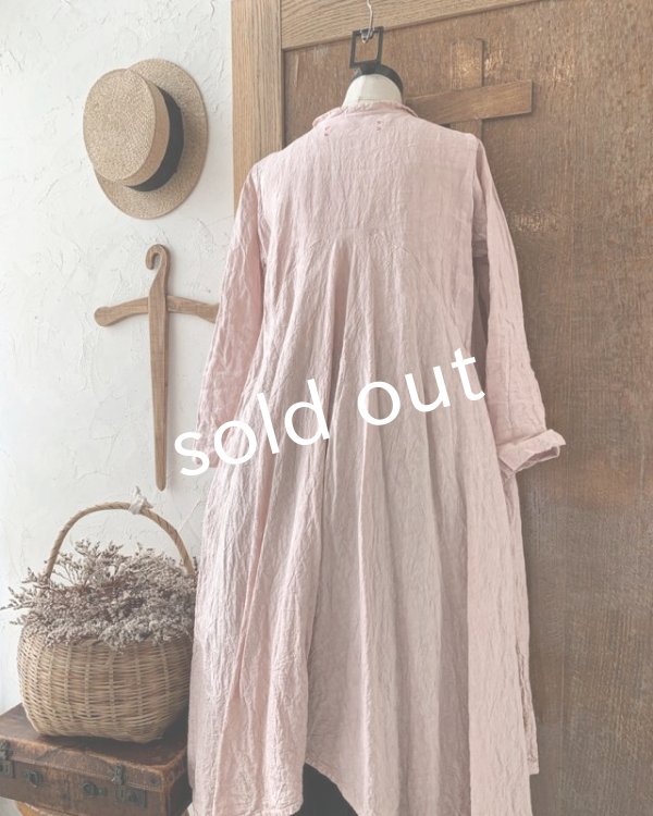 画像6: HALLELUJAH／Robe de femme de chambre 小間使いローブ衿付・pink (6)