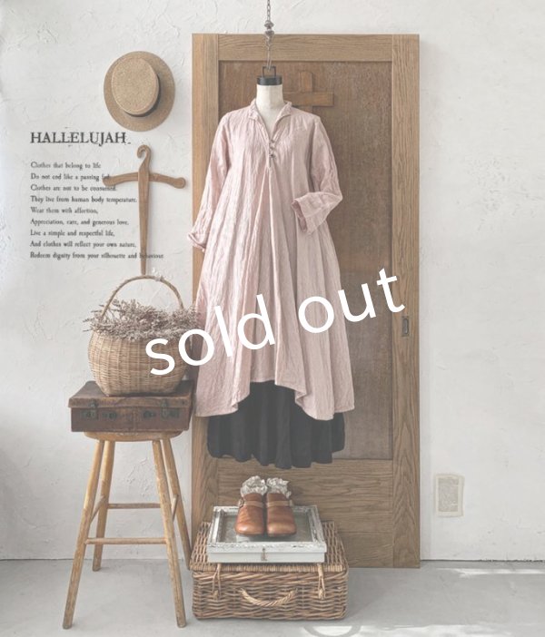 画像3: HALLELUJAH／Robe de femme de chambre 小間使いローブ衿付・pink (3)