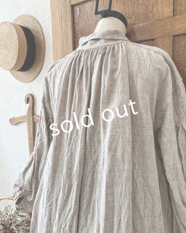 画像8: HALLELUJAH／1890's Bourgeron 羊飼いシャツワンピース・flax (8)