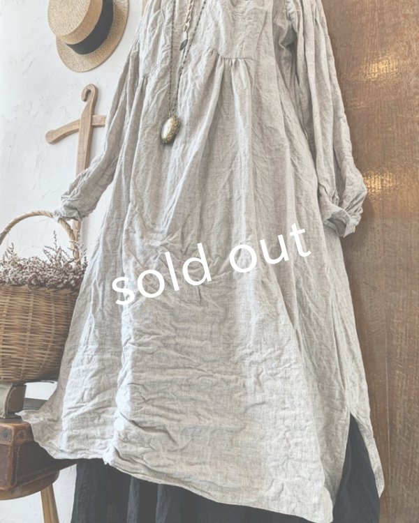 画像5: HALLELUJAH／1890's Bourgeron 羊飼いシャツワンピース・flax (5)