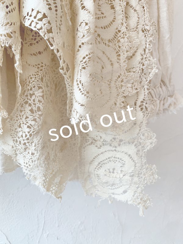 画像5: pollenbienco／アンティークレースと十字架のギャザーブラウス ・D (5)