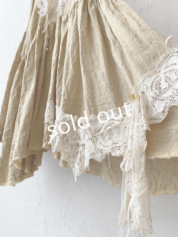 画像6: pollenbienco／アンティークレースと十字架のギャザーブラウス ・C (6)
