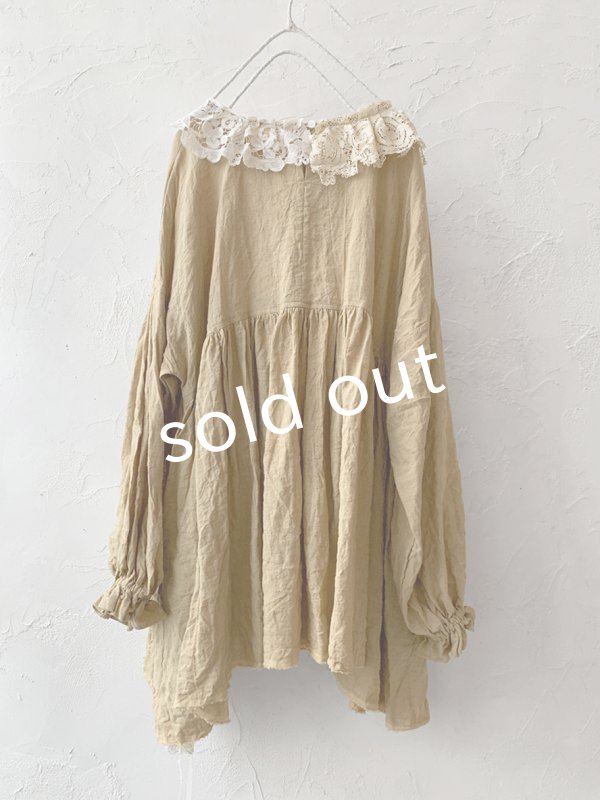 画像8: pollenbienco／アンティークレースと十字架のギャザーブラウス ・C (8)