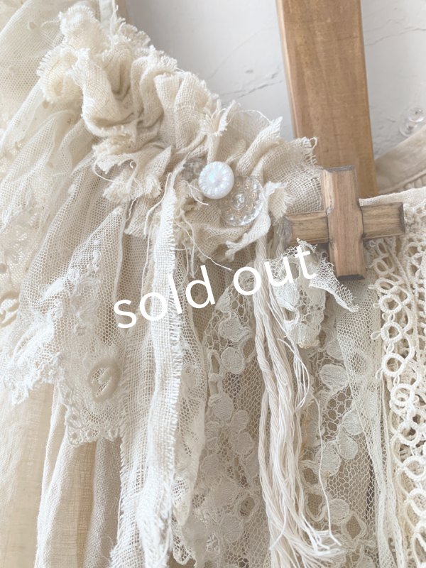 画像3: pollenbienco／アンティークレースと十字架のキャミソール・A (3)