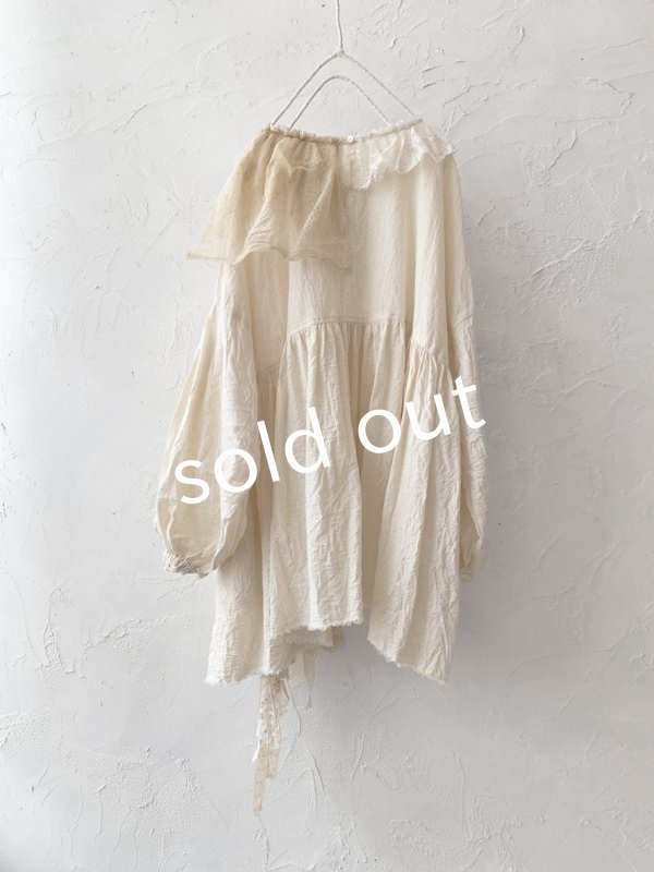 画像8: pollenbienco/アンティークレースと十字架のギャザーブラウス ・B (8)