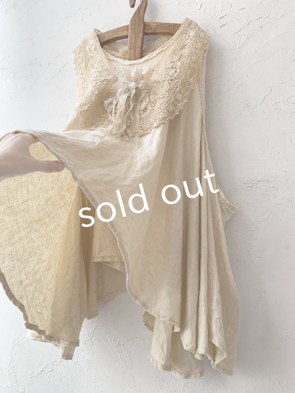 画像6: pollenbienco／アンティークレースと十字架のチュニック (6)