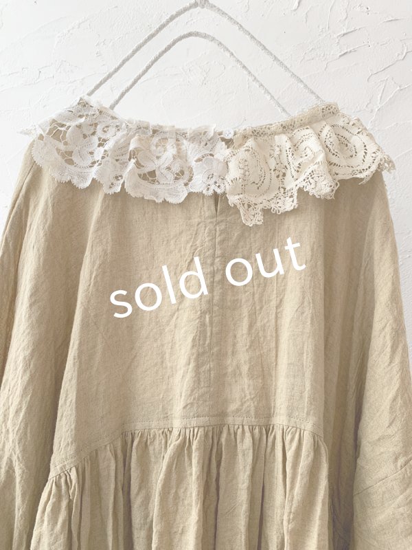 画像9: pollenbienco／アンティークレースと十字架のギャザーブラウス ・C (9)