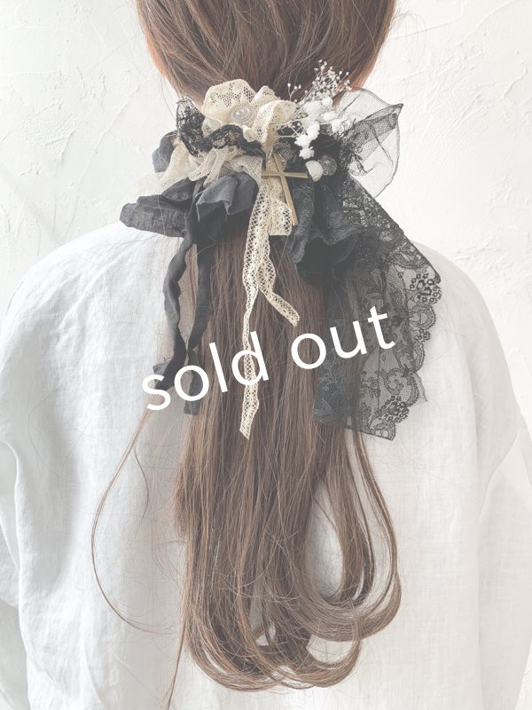 画像4: pollenbienco/アンティークレースのウィッグバレッタ・A (4)