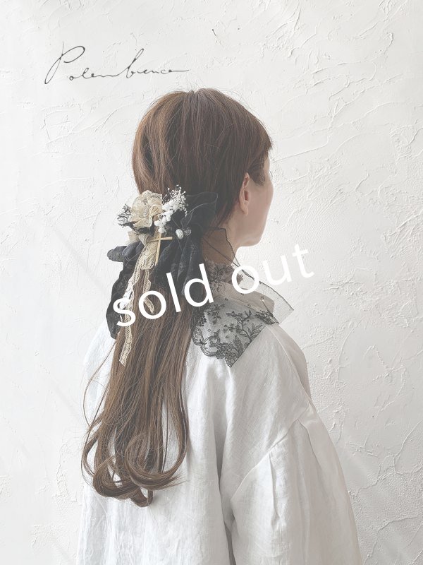 画像1: pollenbienco/アンティークレースのウィッグバレッタ・A (1)