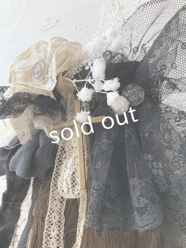 画像5: pollenbienco/アンティークレースのウィッグバレッタ・A (5)