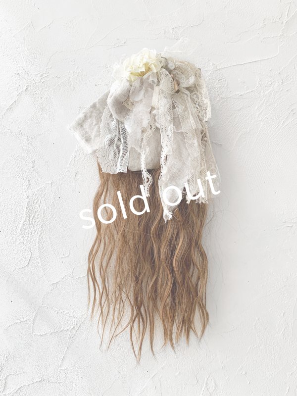 画像2: pollenbienco／アンティークレースのウィッグバレッタ・B (2)