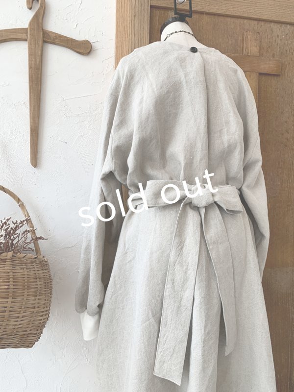 画像13: kosatofuku／リネンのナースワンピース・ブラック (13)