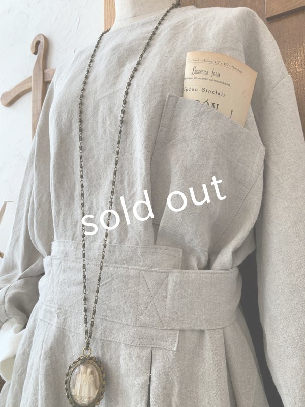 画像11: kosatofuku／リネンのナースワンピース・ブラック (11)