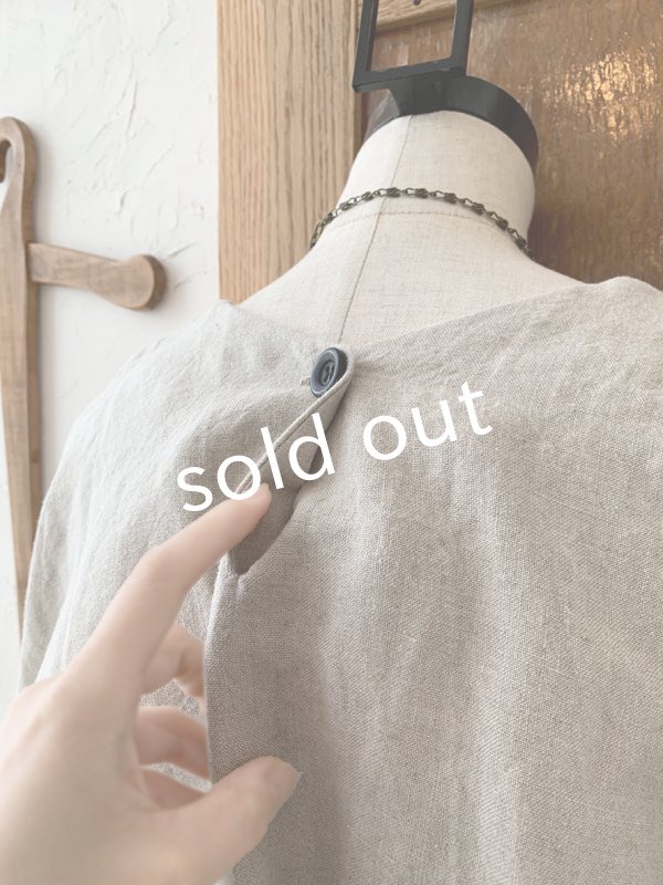 画像14: kosatofuku／リネンのナースワンピース・ブラック (14)