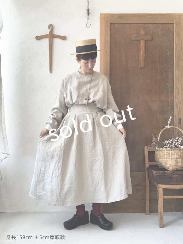 画像7: kosatofuku／リネンのナースワンピース・ブラック (7)