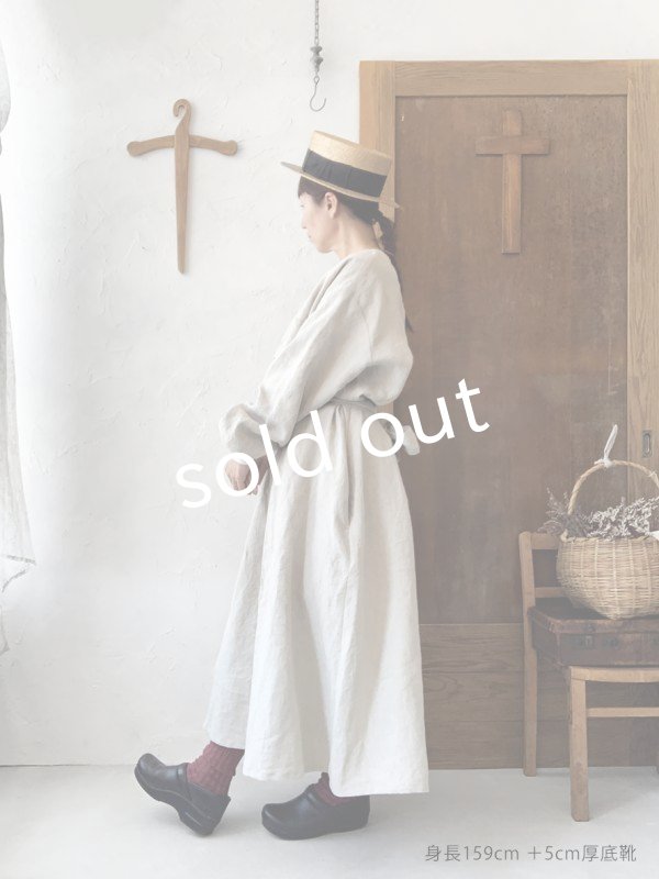 画像12: kosatofuku／リネンのナースワンピース・キナリ (12)