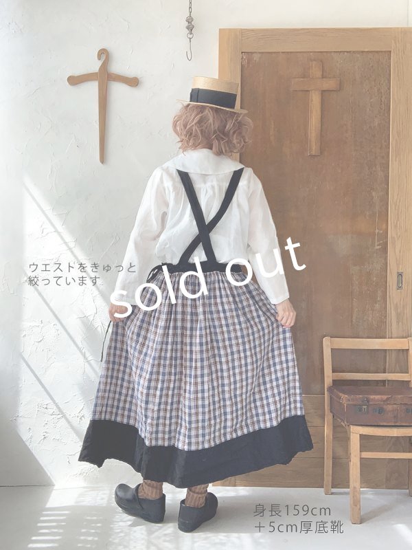 画像11: MARCHE' DE SOEUR／エプロンワンピース・黒×ブルーチェック (11)