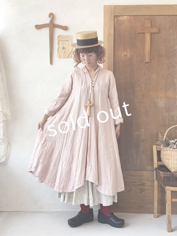 画像9: HALLELUJAH／Robe de femme de chambre 小間使いローブ衿付・pink (9)