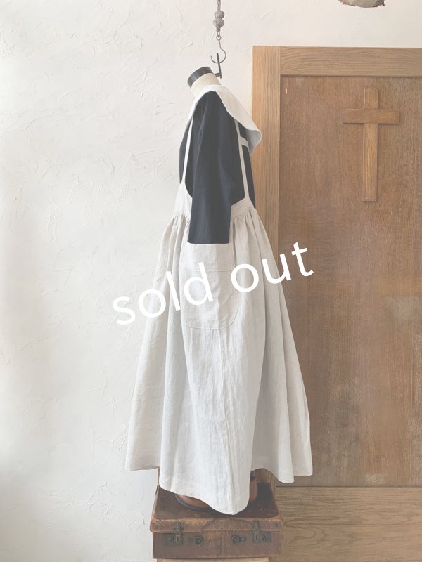 画像2: kosatofuku／ギャザーエプロンワンピース・キナリ (2)
