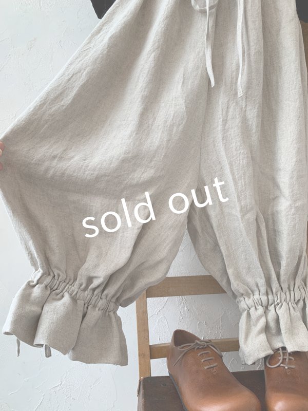 画像8: kosatofuku／ベルギーリネンのドロワーズパンツ・生成り (8)