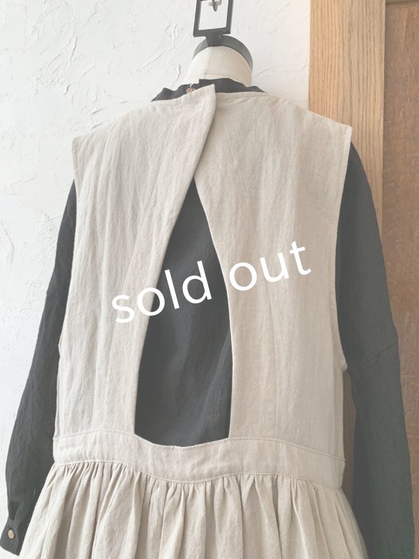 画像10: kosatofuku／セーラーカラー付きノースリーブドレス・生成り (10)