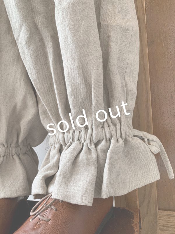 画像6: kosatofuku／ベルギーリネンのドロワーズパンツ・生成り (6)