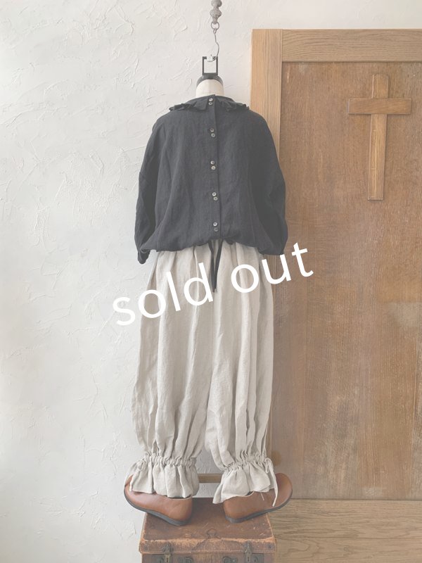 画像4: kosatofuku／ベルギーリネンのドロワーズパンツ・生成り (4)