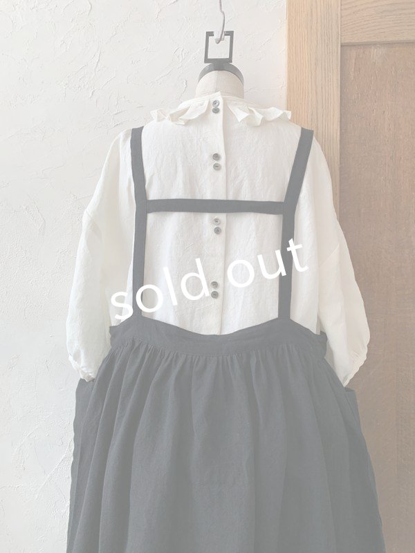 画像8: kosatofuku／プリーツカラーとレース切替のブラウス・オフ (8)