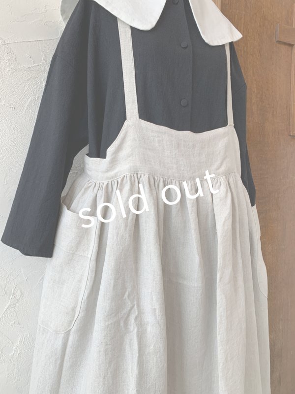 画像4: kosatofuku／ギャザーエプロンワンピース・キナリ (4)