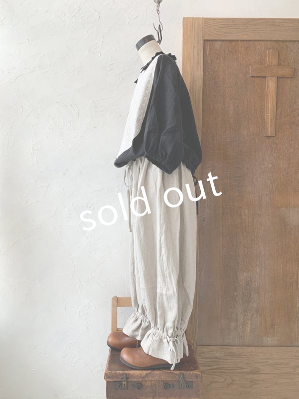 画像3: kosatofuku／ベルギーリネンのドロワーズパンツ・生成り (3)