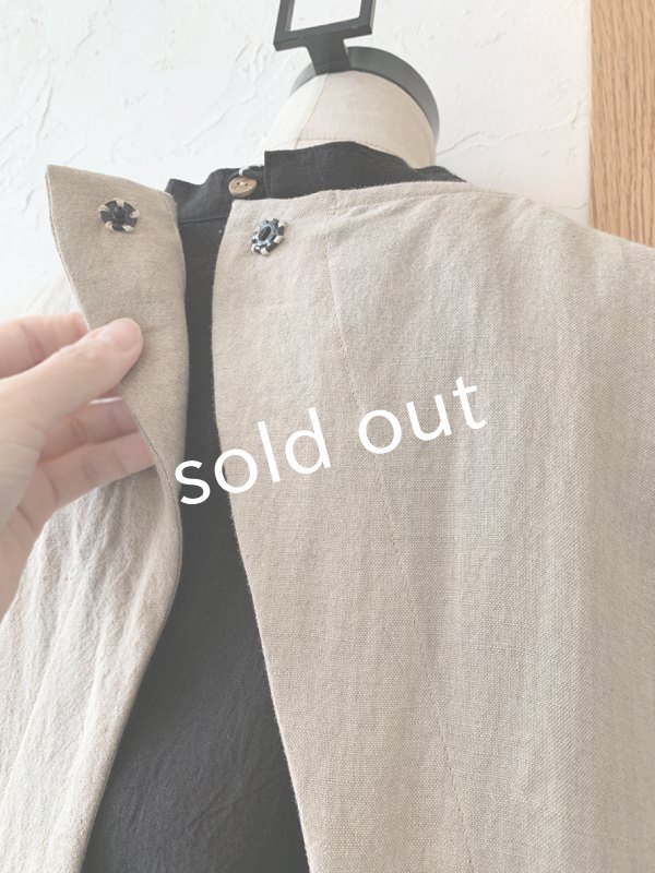 画像11: kosatofuku／セーラーカラー付きノースリーブドレス・生成り (11)