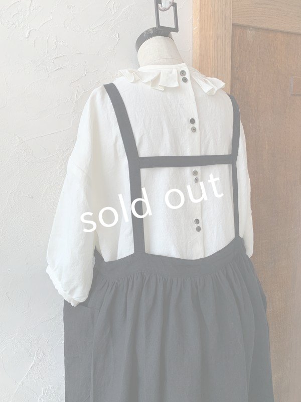 画像9: kosatofuku／ギャザーエプロンワンピース・ブラック (9)