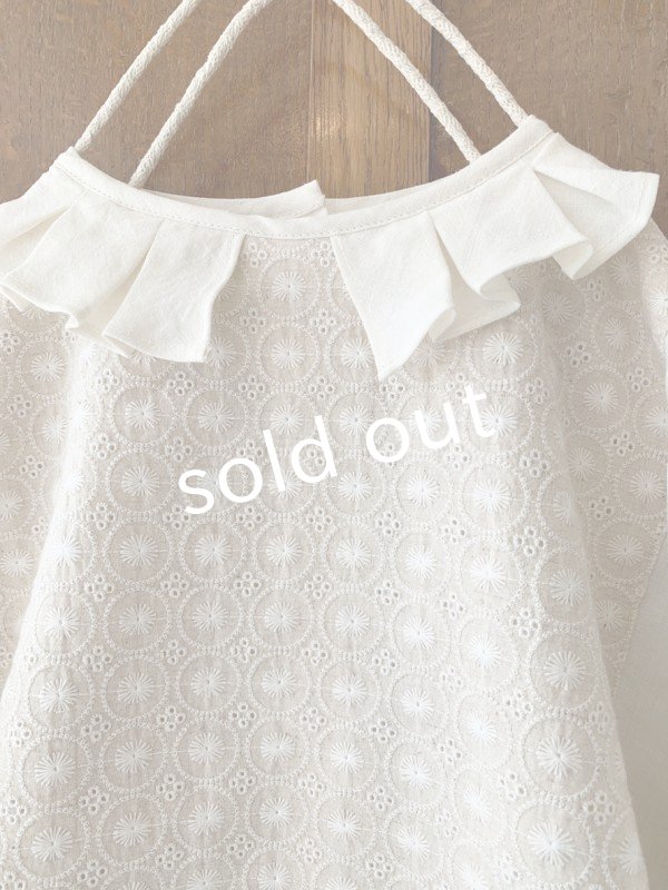 画像4: kosatofuku／プリーツカラーとレース切替のブラウス・オフ (4)