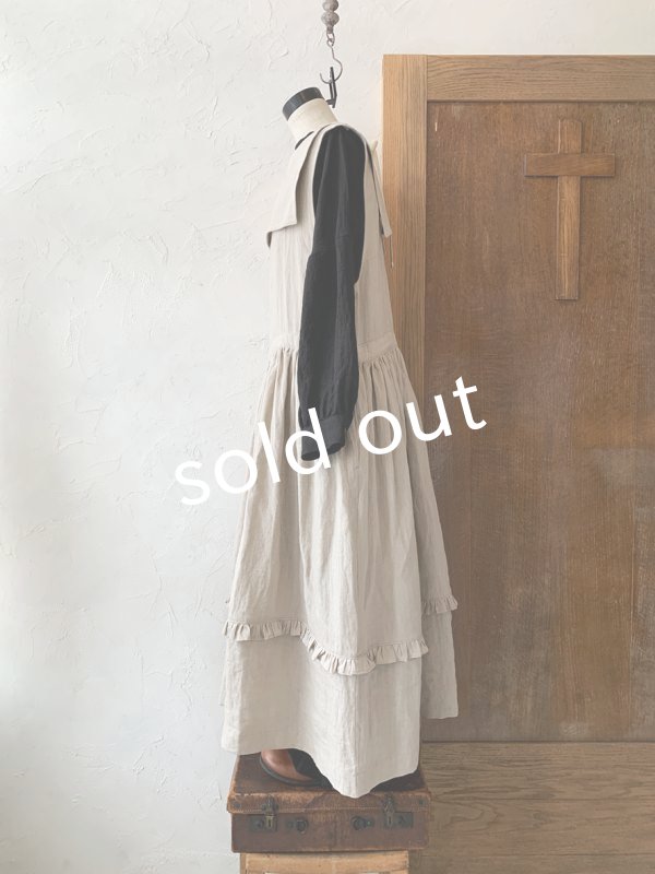 画像6: kosatofuku／セーラーカラー付きノースリーブドレス・生成り (6)