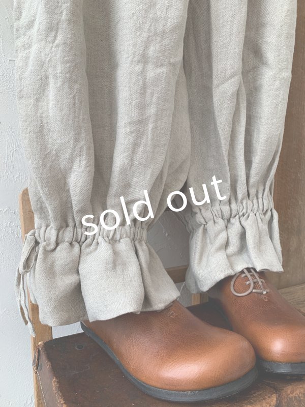 画像10: kosatofuku／ベルギーリネンのドロワーズパンツ・ブラック (10)